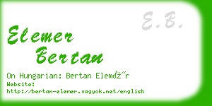 elemer bertan business card